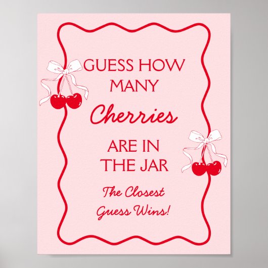 何人のさくらんぼの赤ちゃんシャワーのゲーム ポスター (正面)