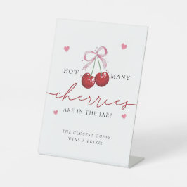 何人のさくらんぼシックさくらんぼベビーシャワーゲーム 台座サイン