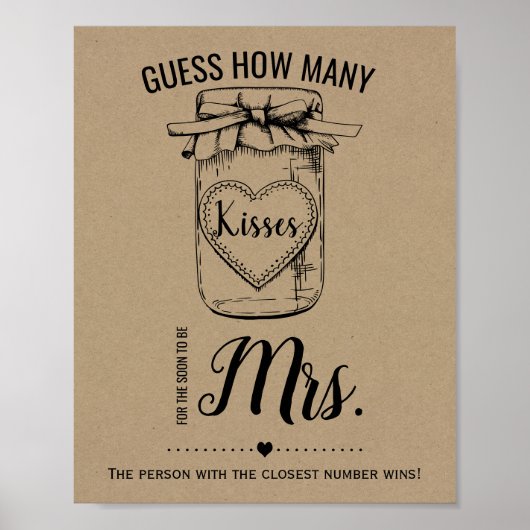 何人のキスがすぐにシャワー夫人になるためのサイン ポスター (正面)
