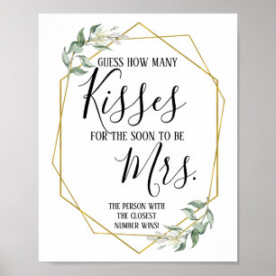 何人のキスがすぐにミセス・サインになるかを推測 ポスター