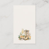 何人のキスがブーツと泡立つブライダルシャワー エンクロージャーカード (裏面)