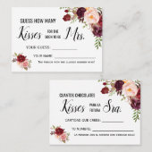 何人のキスがミセス・ゲーム・カードになるだろうか プレイスカード (正面/裏面)