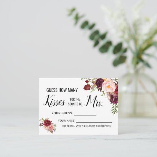 何人のキスがミセス・ゲーム・カードになるだろうか プレイスカード (スタンド正面)