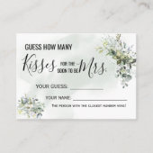 何人のキスがミセス・ゲーム・カードになるだろうか プレイスカード (正面)