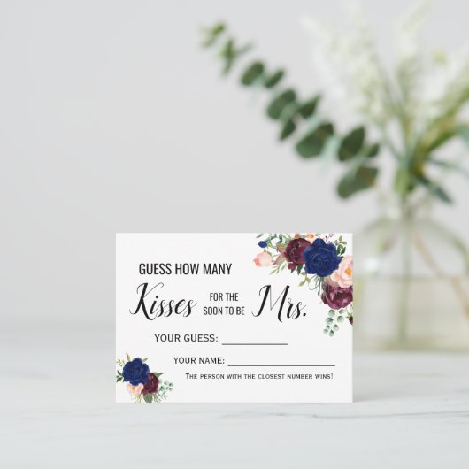 何人のキスがミセス・ゲーム・カードになるだろうか プレイスカード (スタンド正面)