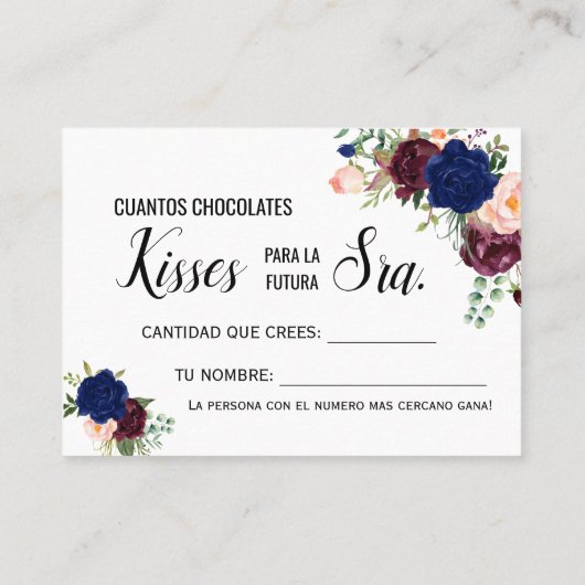 何人のキスがミセス・ゲーム・カードになるだろうか プレイスカード (裏面)