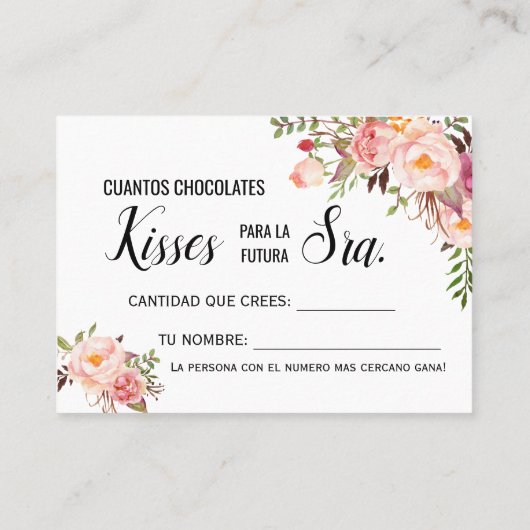 何人のキスがミセス・ゲーム・カードになるだろうか プレイスカード (裏面)