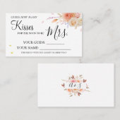 何人のキスがミセス・シャワーカードゲーム プレイスカード (正面/裏面)