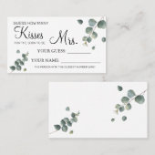 何人のキスがミセス・シャワーカードゲーム プレイスカード (正面/裏面)