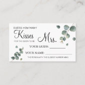 何人のキスがミセス・シャワーカードゲーム プレイスカード (正面)