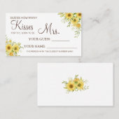 何人のキスがミセス・シャワーカードゲーム プレイスカード (正面/裏面)