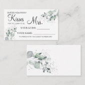 何人のキスがミセス・シャワーカードゲーム プレイスカード (正面/裏面)