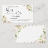 何人のキスがミセス・シャワーカードゲーム プレイスカード (正面/裏面)