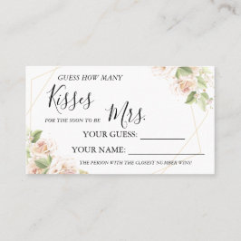 何人のキスがミセス・シャワーカードゲーム プレイスカード