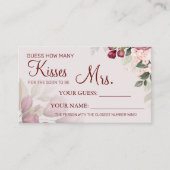 何人のキスがミセス・シャワーカードゲーム プレイスカード (正面)