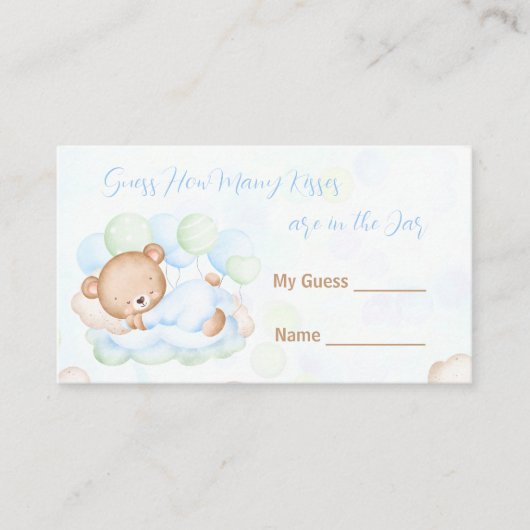 何人のキスが男の子のシャワーを持っているか推測 エンクロージャーカード (正面)