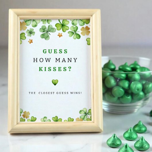 何人のキスの赤ちゃんシャワーゲームのサインを推測 ポスター