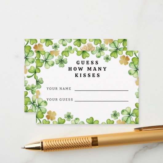 何人のキスの赤ちゃんシャワーゲームカード エンクロージャーカード (正面/裏面インサイチュ)