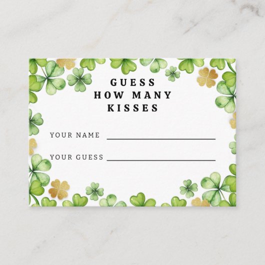 何人のキスの赤ちゃんシャワーゲームカード エンクロージャーカード (正面)