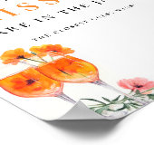 何人のキスアペロルスピリッツブライダルシャワー標識 ポスター (角)