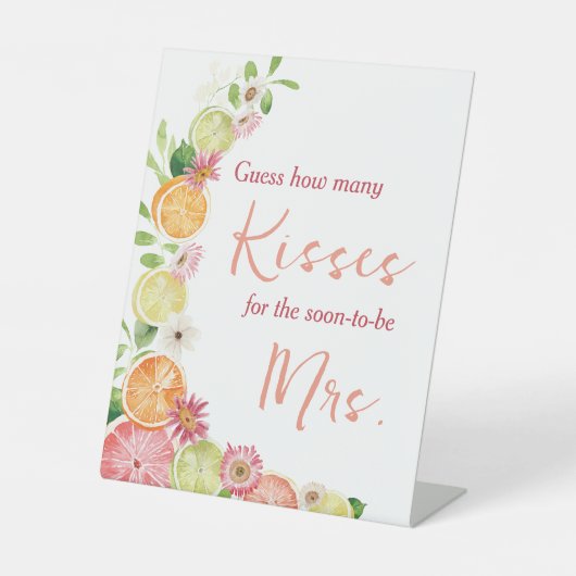 何人のキスゲームシトラスブライダルシャワー 台座サイン (正面)