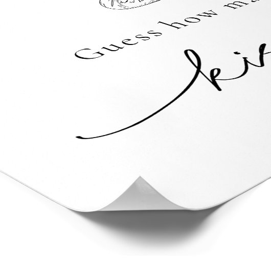 何人のキスシャワー推測ゲームサイン ポスター (角)