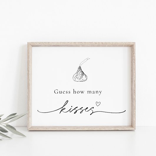 何人のキスシャワー推測ゲームサイン ポスター