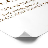 何人のキスパンパブライダルシャワーゲームサイン ポスター (角)