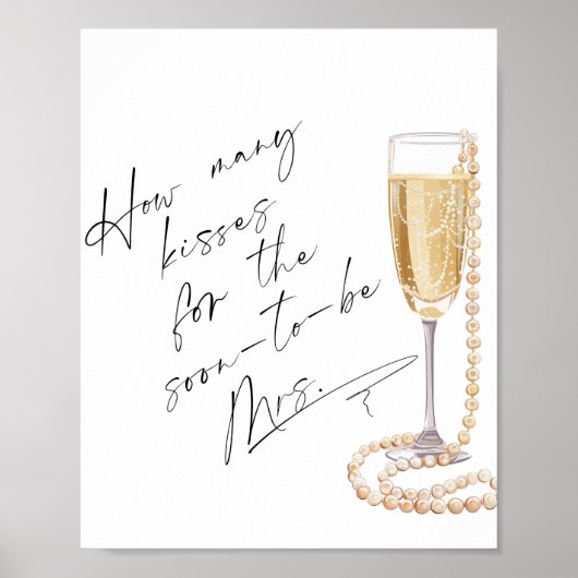 何人のキスパールとプロセッコブライダルシャワー ポスター (正面)