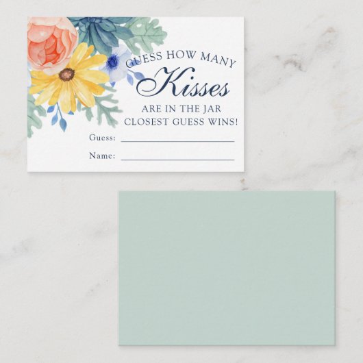 何人のキスフローラ多肉性ブライダルシャワー エンクロージャーカード (正面/裏面)