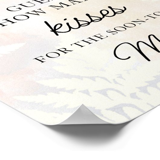 何人のキスブライダルシャワーのゲームのポスター ポスター (角)