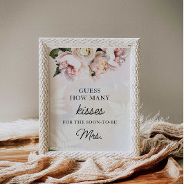 何人のキスブライダルシャワーのゲームのポスター ポスター