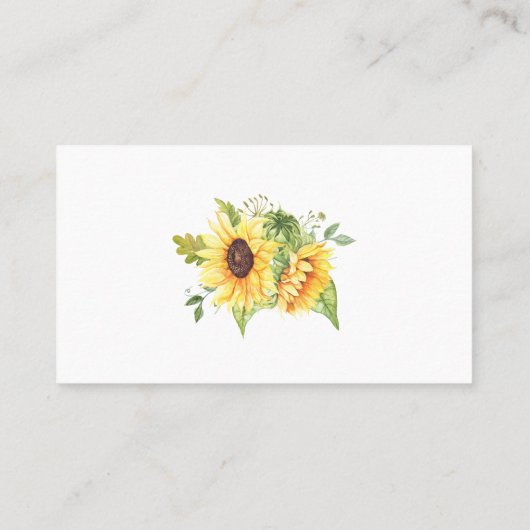 何人のキスブライダルシャワーひまわり花ゲームカード プレイスカード (裏面)