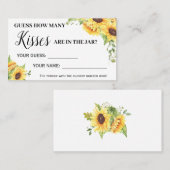 何人のキスブライダルシャワーひまわり花ゲームカード プレイスカード (正面/裏面)