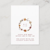 何人のキスブライダルシャワーゲームテラコッタカード プレイスカード (裏面)