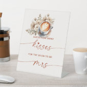 何人のキスブライダルシャワーコーヒーゲームのサイン 台座サイン (インサイチュ)