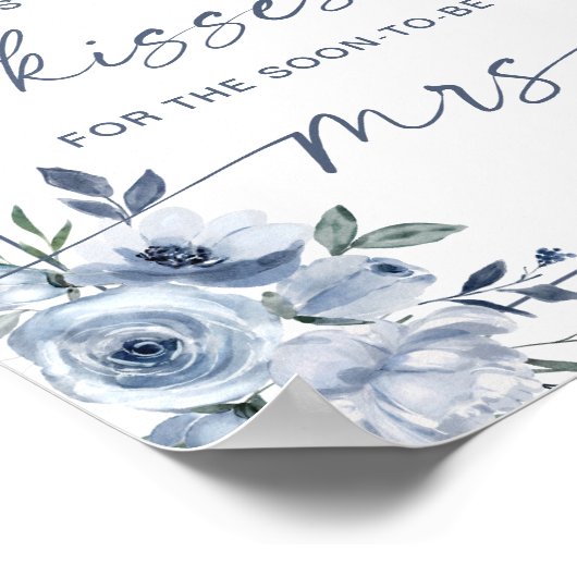 何人のキスブライダルシャワーダスティブルーゲーム ポスター (角)