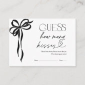 何人のキスブラックボウブライダルシャワーゲーム エンクロージャーカード (正面)