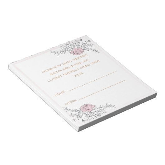 何人のキス植物性ブライダル推測カード ノートパッド (アングル)