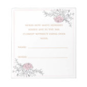 何人のキス植物性ブライダル推測カード ノートパッド (正面)