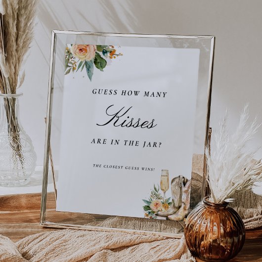 何人のキス西部のブライダルシャワーのサインを推測 ポスター