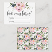 何人のキス?ブライダルシャワーゲーム プレイスカード (正面/裏面)