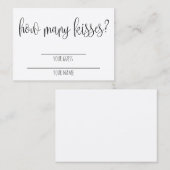 何人のキス?ブライダルシャワーゲーム プレイスカード (正面/裏面)