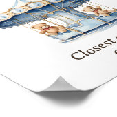 何人のキャンディテディベアツインボーイ赤ちゃんシャワー ポスター (角)