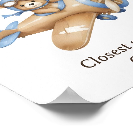 何人のキャンディテディベアパイロット男の赤ちゃんシャワー ポスター (角)