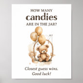 何人のキャンディテディベア赤ちゃんシャワー ポスター (正面)