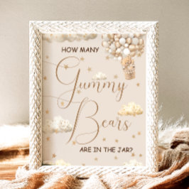 何人のグミベア赤ちゃんシャワーのゲームを推測 ポスター