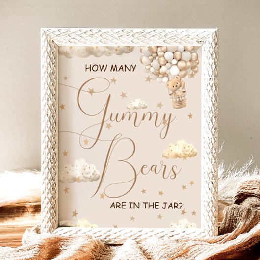 何人のグミベア赤ちゃんシャワーのゲームを推測 ポスター