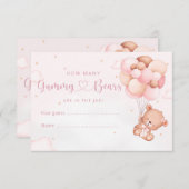 何人のグミベアTeddy Bear赤ちゃんシャワーゲーム エンクロージャーカード (正面/裏面)