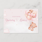 何人のグミベアTeddy Bear赤ちゃんシャワーゲーム エンクロージャーカード (裏面)